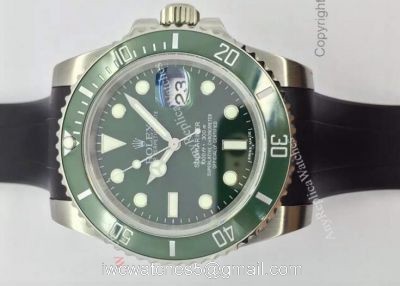 NEW UPGRADED Rolex Submariner Hulk Replica Replica Watch: SS Black Rubber strap 1