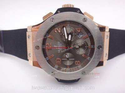 Swiss Grade 7750 Hublot Big Bang Cappuccino Rose Gold Grey Dial Replica Watches 1