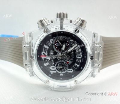 Best Quality Big Bang Unico Sapphire Hublot Clear Watch Gray Rubber Strap 1