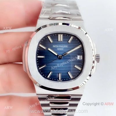 (GR) SWISS Replica Patek Philippe Nautilus Stainless Steel Blue Dial Watch 5711-1A 1