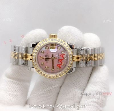 Rolex Lady Datejust 2-Tone Jubilee Pink MOP Dial Watch 26mm 1