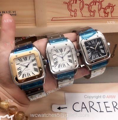 Copy Cartier Santos Mens Watch Stainless Steel or Two Tone 1