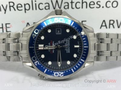 Omega Replica Watches James Bond Watch Blue Dial w/ Super Luminous 1