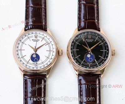 SWISS Rolex Cellini Moonphase Replica Watch Rose Gold 3195 1