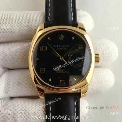 Replica Rolex Cellini Danaos Gold and Black Watch AAA Swiss Rolex Geneve Fake watch 1