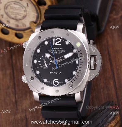 Replica Panerai Submersible Rubber Strap Watch Luminor Flyback PAM00614 1