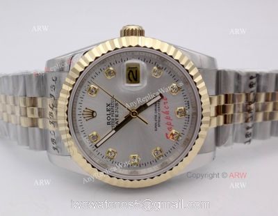 Rolex Datejust 2-Tone Jubilee Silver Diamond 36mm Watch Rolex 16233 Fake Watch 1