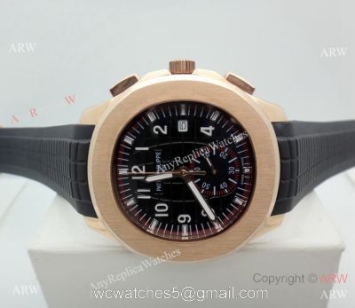 Copy Patek Philippe Aquanaut Chronograph watch Rose Gold Black Dial 1