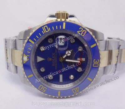 High Quality Replica Rolex Blue Face Submariner Watch Blue Ceramic Diamond Markers 1