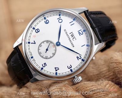 IWC Schaffhausen Portuguese 8 Days Replica Watch SS White Dial 1