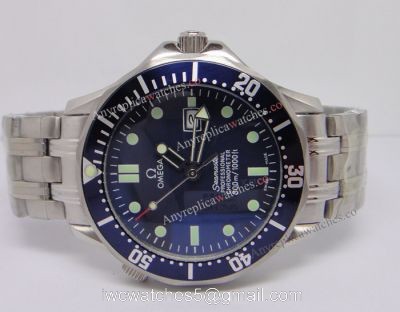 Omega Seamaster 300 Replica James Bond Watch SS Blue Dial 40mm For Men 1
