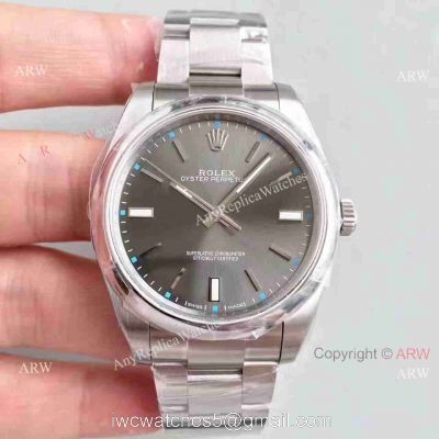 Swiss Replica Rolex Oyster Perpetual Watch Gray Dial Original Style Buckle 1