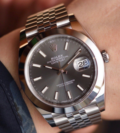 (EW) Rolex Datejust 41mm Replica 3255 Watch Grey Dial Jubilee Band 1