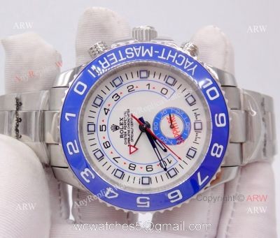 Swiss Copy Rolex Yachtmaster II 7750 Watch Stainless Steel Blue Ceramic 1