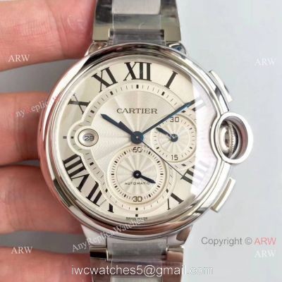 Copy Ballon Bleu Cartier Chronograph Watch Stainless Steel 1