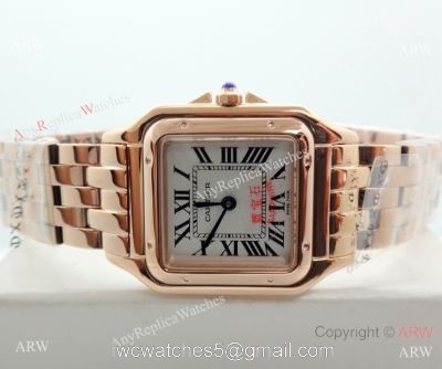 Panthere De Cartier Silver Dial Rose Gold watch 27mm Medium size 1