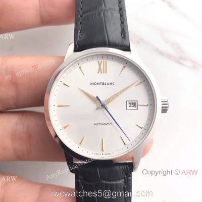 Montblanc Meisterstuck Date Automatic White Dial SS Replica Watch 1