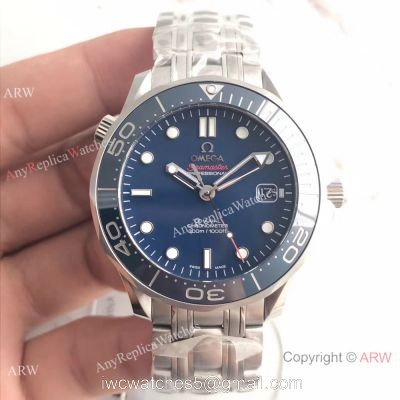 AAA Swiss Omega Seamaster James Bond Watch SS Blue Dial Blue Ceramic 1