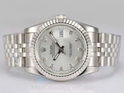 Rolex Datejust Stainless Steel Silver Face daimond Replica Watch 1
