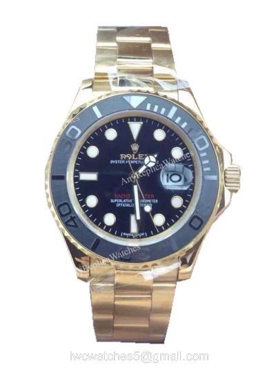 Baselworld The Oyster Perpetual Yellow Gold Rolex Yacht Master Replica Watch 1