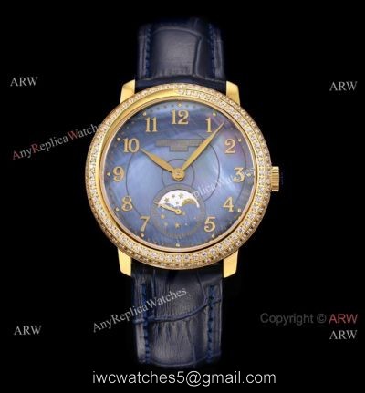 Swiss Patek Philippe Complications 4968R Watch Blue Mother of Pearl Gold Case 1