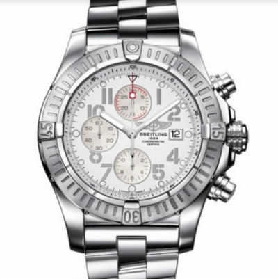 Best Breitling Super Avenger II White Arabic Dial Stainless Steel 48mm Watch 1