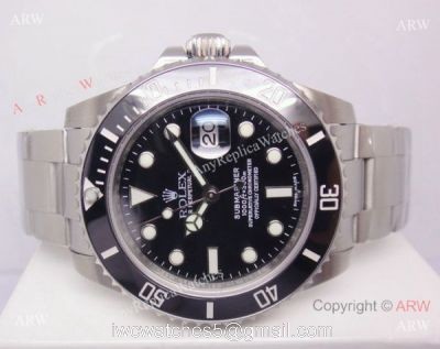 Noob factory Replica Rolex Submariner Stainless Steel Black Dial Black Ceramic Bezel watch 1