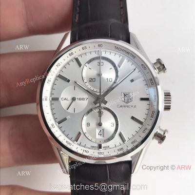 Swiss Copy TAG Heuer Carrera Calibre 1887 Chronograph Watch Silver Dial 1