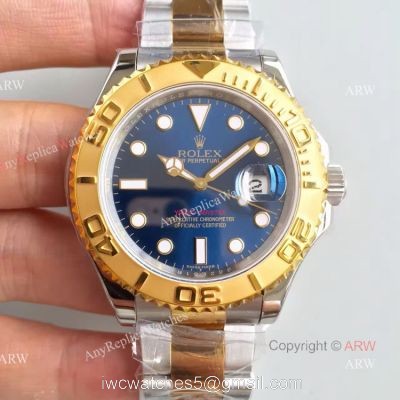Swiss Copy Rolex Yacht-master 2836 Watch 2-Tone Blue Face 1