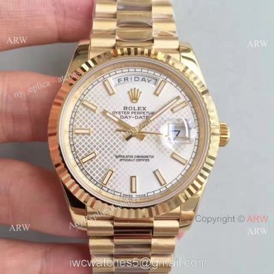 (EW) Swiss 3255 Rolex Presidential 41mm Replica Watch DayDate II White Dial 1