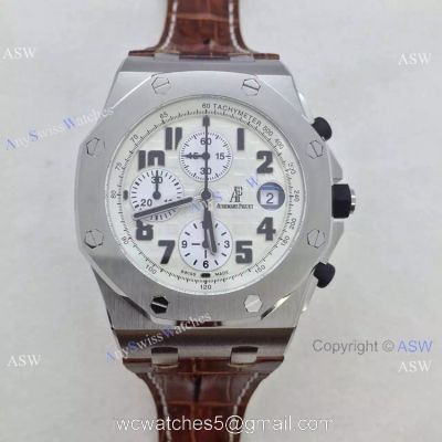 Replica Audemars Piguet Swiss Replica Chronograph watch SS White 1