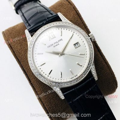 Super Clone Patek Philippe Calatrava PFF V2 Automatic Wrist SS Diamond Bezel 1