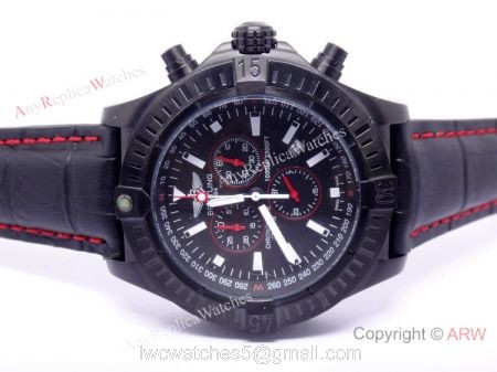 Replica Breitling Watch: Chronometre Certifie 1000m Black &038; Red Chronograph 1