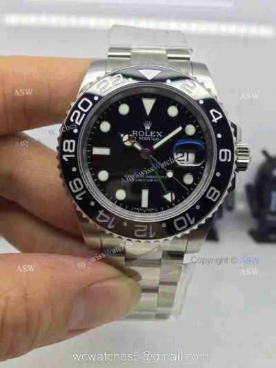 Swiss Fake Rolex GMT Master II Watch Black Dial Black Ceramics 1