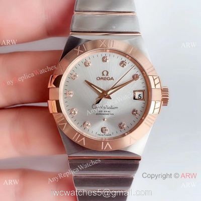 Omega Constellation Co-Axial 38mm Two Tone Rose Gold Watch VSF Asia 8500 1