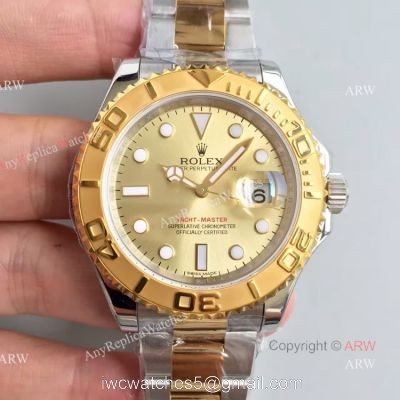 Swiss Copy Rolex Yacht-master ETA2836 Watch 2-Tone Gold Face 1