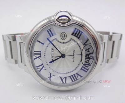42mm Cartier Ballon Bleu Copy Watch Silver Steel QUARTZ Movement 1