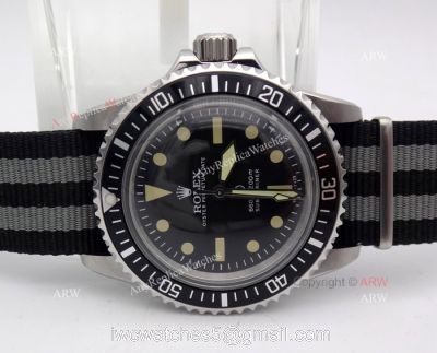Rolex Vintage Submariner Replica Watch Stainless Steel Nylon Strap 1