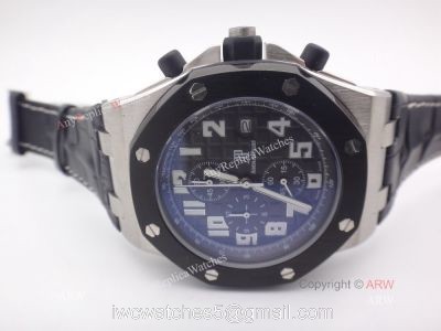 Replica Audemars Piguet Watches For Sale Royal Oak Offshore Black Leather Band Watch 1