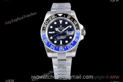 JF Factory Real Swiss ETA2836 Rolex Batman Replica Watch GMT-Master II 40mm 1