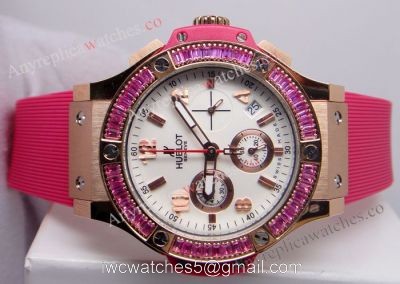 Replica Hublot Big Bang Pink Diamond Watch For Ladies 1