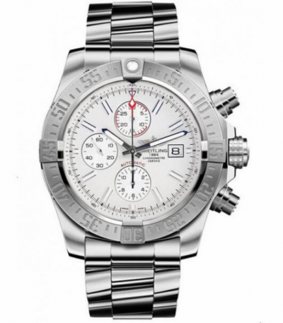 Replica Breitling Super Avenger II Stainless Steel with White Face 48mm Mens Watch 1