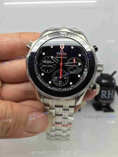 Swiss Grade Omega Seamaster 300 Replica Watches Red Chronograph Hand 1