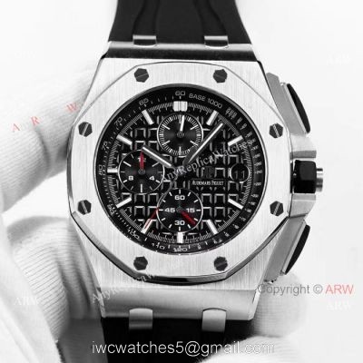 Royal Oak Offshore Audemars Piguet Knock off Watch Rubber Strap Black Dial 1