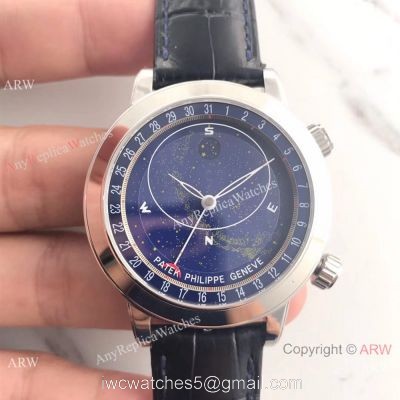 Swiss Replica Patek Philippe 6102P Sky Moon Celestial Stainless Steel Watch 1