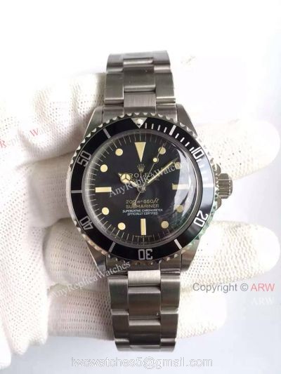 Rolex Stainless Steel Black Bezel Vintage Submariner Replica Watch 40mm 1