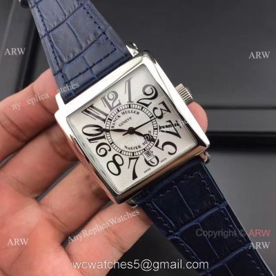 Franck Muller Master Square SS Blue Leather Copy Watch 1