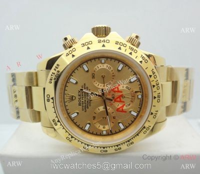 Yellow Gold Rolex Comograph Daytona 40mm Watch Gold Rolex Daytona Replica Watches 1