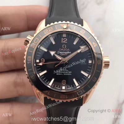 New Version of Seamaster 600m GMT Black Rubber copy Watch Omega Swiss 1