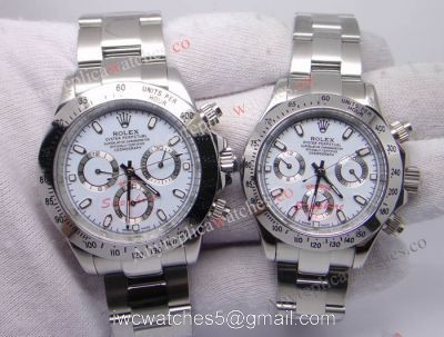 Replica rolex daytona stainless steel white face automatic watch 1